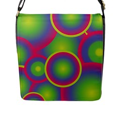 Background Colourful Circles Flap Messenger Bag (l)  by Nexatart