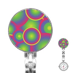 Background Colourful Circles Stainless Steel Nurses Watch by Nexatart