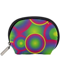 Background Colourful Circles Accessory Pouches (small)  by Nexatart