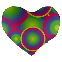 Background Colourful Circles Large 19  Premium Flano Heart Shape Cushions by Nexatart