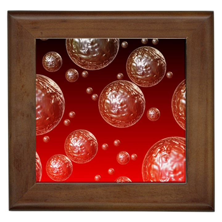 Background Red Blow Balls Deco Framed Tiles