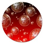 Background Red Blow Balls Deco Magnet 5  (Round) Front