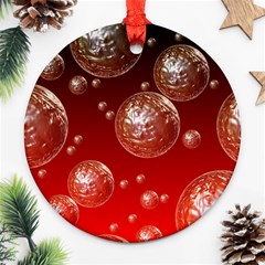 Background Red Blow Balls Deco Round Ornament (two Sides) by Nexatart