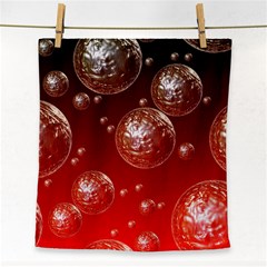 Background Red Blow Balls Deco Face Towel by Nexatart