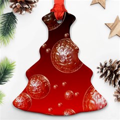 Background Red Blow Balls Deco Christmas Tree Ornament (two Sides) by Nexatart