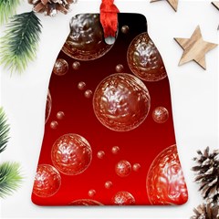 Background Red Blow Balls Deco Bell Ornament (two Sides) by Nexatart