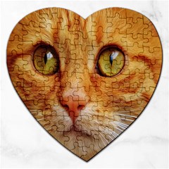 Cat Red Cute Mackerel Tiger Sweet Jigsaw Puzzle (heart) by Nexatart