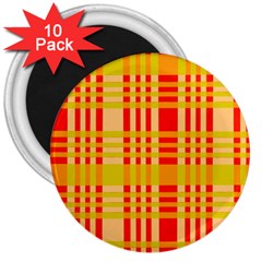 Check Pattern 3  Magnets (10 Pack)  by Nexatart