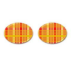 Check Pattern Cufflinks (oval) by Nexatart