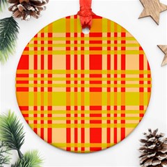 Check Pattern Round Ornament (two Sides) by Nexatart