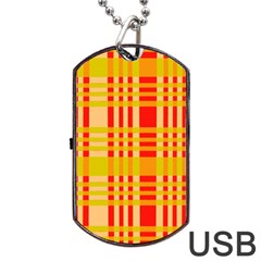 Check Pattern Dog Tag Usb Flash (two Sides) by Nexatart