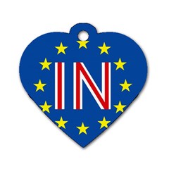 Britain Eu Remain Dog Tag Heart (one Side) by Nexatart