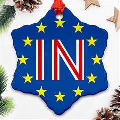 Britain Eu Remain Snowflake Ornament (two Sides) by Nexatart