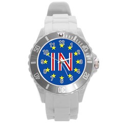 Britain Eu Remain Round Plastic Sport Watch (l) by Nexatart