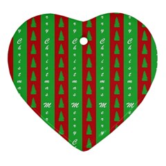 Christmas Tree Background Heart Ornament (two Sides) by Nexatart