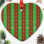 Christmas Tree Background Heart Ornament (Two Sides) Front