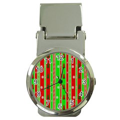 Christmas Paper Pattern Money Clip Watches by Nexatart