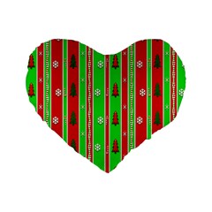 Christmas Paper Pattern Standard 16  Premium Heart Shape Cushions by Nexatart