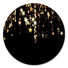 Christmas Star Advent Background Magnet 5  (round) by Nexatart