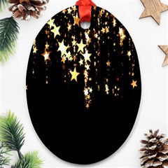 Christmas Star Advent Background Oval Ornament (two Sides) by Nexatart