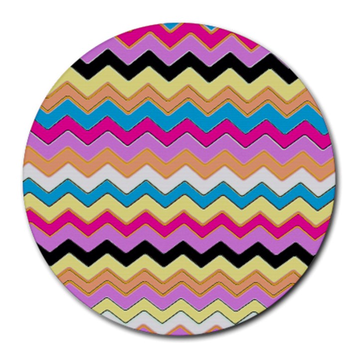 Chevrons Pattern Art Background Round Mousepads