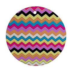 Chevrons Pattern Art Background Ornament (Round)