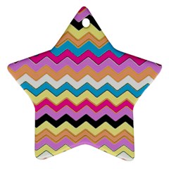 Chevrons Pattern Art Background Ornament (Star)