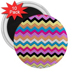 Chevrons Pattern Art Background 3  Magnets (10 pack) 