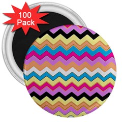 Chevrons Pattern Art Background 3  Magnets (100 pack)