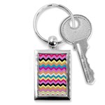 Chevrons Pattern Art Background Key Chains (Rectangle)  Front