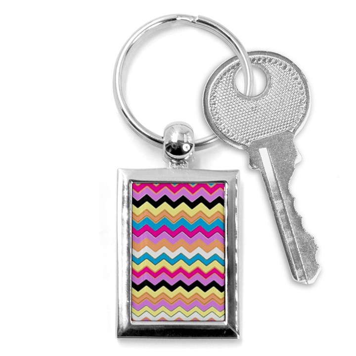 Chevrons Pattern Art Background Key Chains (Rectangle) 