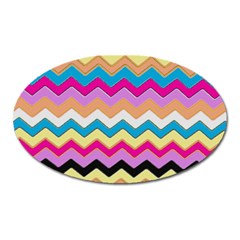 Chevrons Pattern Art Background Oval Magnet