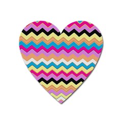 Chevrons Pattern Art Background Heart Magnet