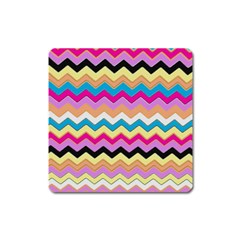 Chevrons Pattern Art Background Square Magnet