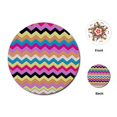 Chevrons Pattern Art Background Playing Cards (Round) 