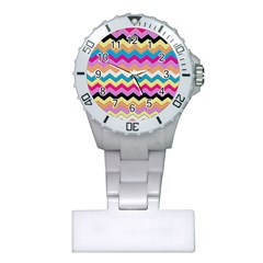 Chevrons Pattern Art Background Plastic Nurses Watch