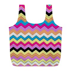 Chevrons Pattern Art Background Full Print Recycle Bags (L) 