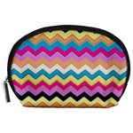 Chevrons Pattern Art Background Accessory Pouches (Large)  Front