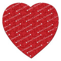 Christmas Paper Background Greeting Jigsaw Puzzle (heart) by Nexatart