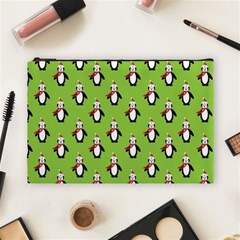 Christmas Penguin Penguins Cute Cosmetic Bag (large)  by Nexatart