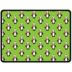 Christmas Penguin Penguins Cute Double Sided Fleece Blanket (large)  by Nexatart