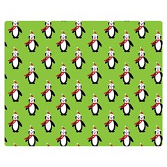 Christmas Penguin Penguins Cute Double Sided Flano Blanket (medium)  by Nexatart