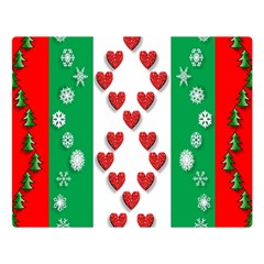 Christmas Snowflakes Christmas Trees Double Sided Flano Blanket (large)  by Nexatart