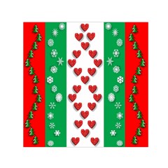 Christmas Snowflakes Christmas Trees Small Satin Scarf (square)