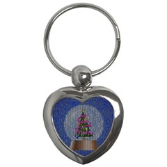 Christmas Snow Key Chains (heart)  by Nexatart