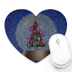 Christmas Snow Heart Mousepads by Nexatart