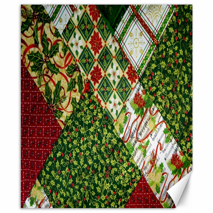 Christmas Quilt Background Canvas 8  x 10 