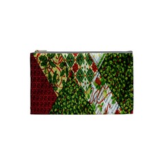 Christmas Quilt Background Cosmetic Bag (small)  by Nexatart