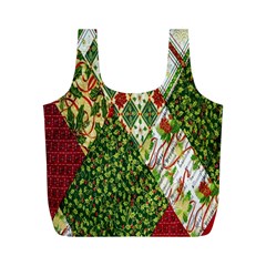 Christmas Quilt Background Full Print Recycle Bags (m)  by Nexatart