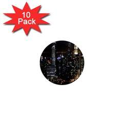 City At Night Lights Skyline 1  Mini Magnet (10 Pack) 